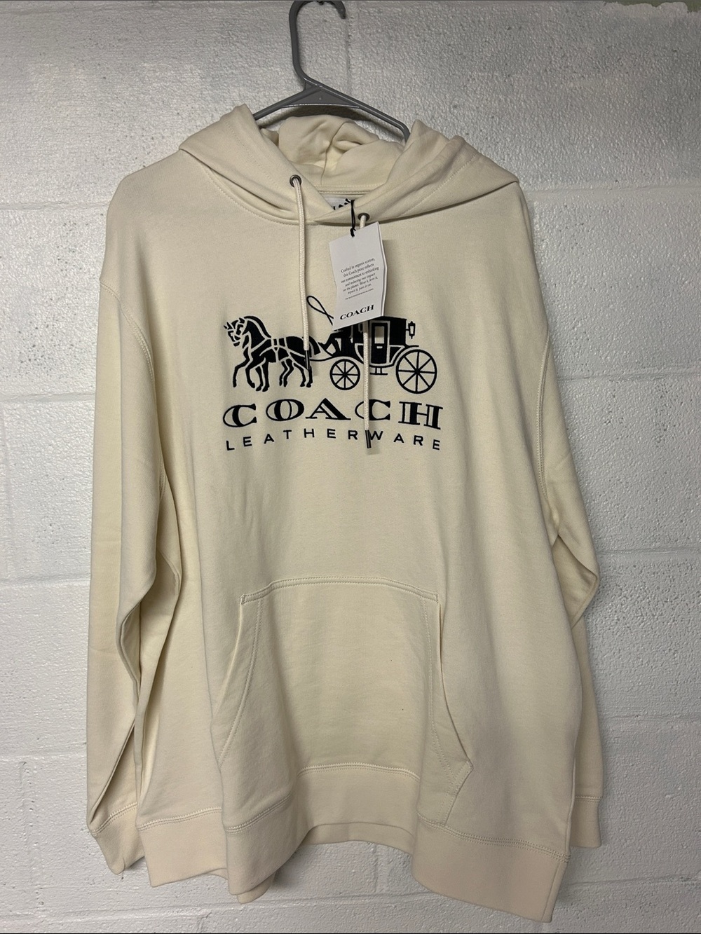 Coach pullover hoodie XXL cream nwt